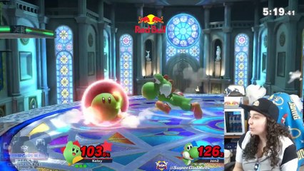 Supergirl Kels (Kirby) vs. Jon2 (Dark Pit, Yoshi)