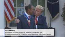Trump bestows highest US civilian honor on golf great Tiger Woods