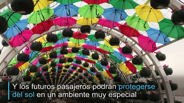 Un ambiente lleno de flores para el nuevo metro de Doha