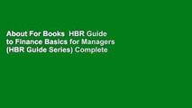 About For Books  HBR Guide to Finance Basics for Managers (HBR Guide Series) Complete