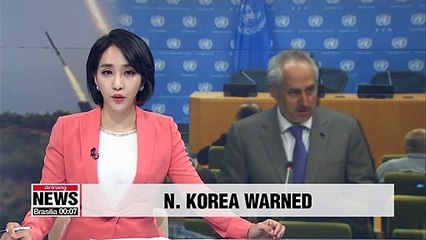 Download Video: UN warns N. Korea, says test firing projectiles only increase tensions in region