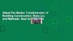 About For Books  Fundamentals of Building Construction: Materials and Methods  Best Sellers Rank :