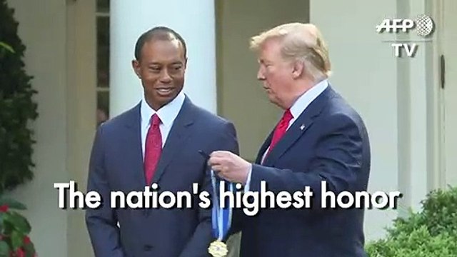 Trump awards Presidential Medal of Freedom to Tiger Woods