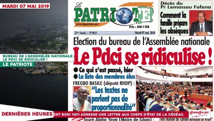 Le Titrologue du 07 Mai 2019 : Election du bureau de l’assemblée nationale, le PDCI se ridiculise