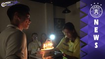 Đoàn Văn Hậu xúc động khi được NHM tổ chức bữa tiệc sinh nhật ấm áp tại Bình Dương | HANOI FC