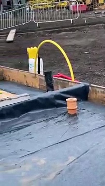 Blague de tranchée sur un chantier