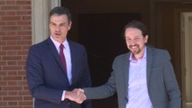 Sánchez recibe a Iglesias en La Moncloa
