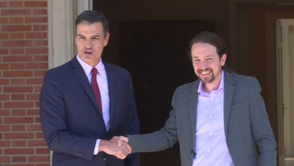 Sánchez recibe a Iglesias en La Moncloa