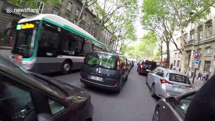 Bear-ly believable! Car full of giant teddies spotted on road in central Paris