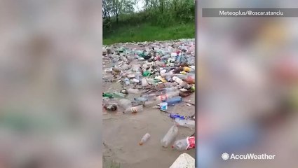 River of trash moves through Romania amid flooding