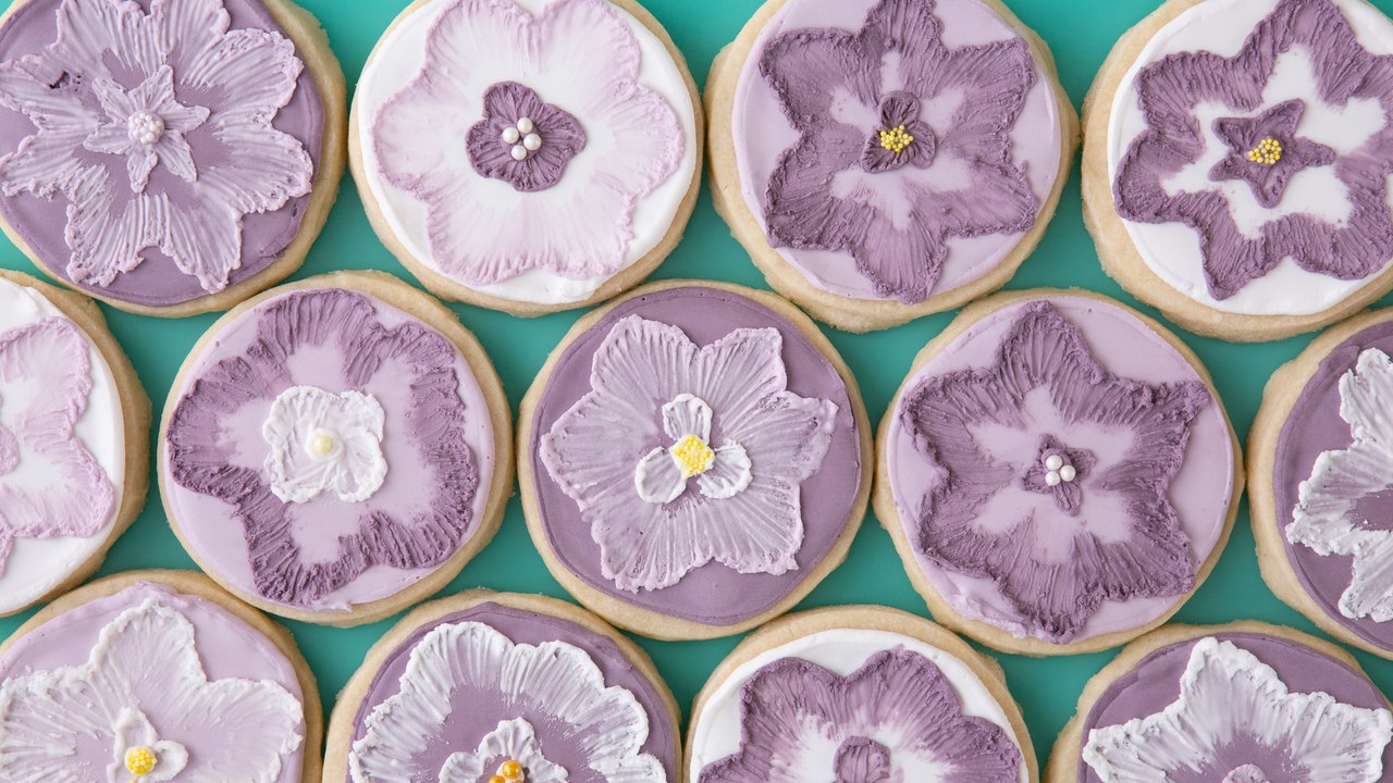 Embroidered Flower Sugar Cookies