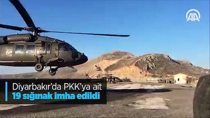Diyarbakır'da PKK'ya ait 19 sığınak imha edildi