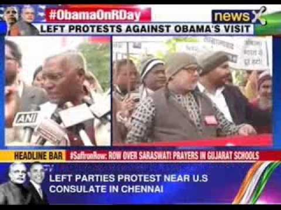 Left parties  hold protest against U.S President’s India visit