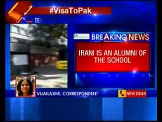 Smriti Irani reaches Christian school in Delhi