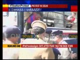 Protests outside Chinese Embassy, several Tibetan protesters arrested