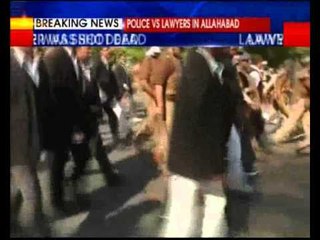 Police and lawyer clash for 2nd day in Allahabad