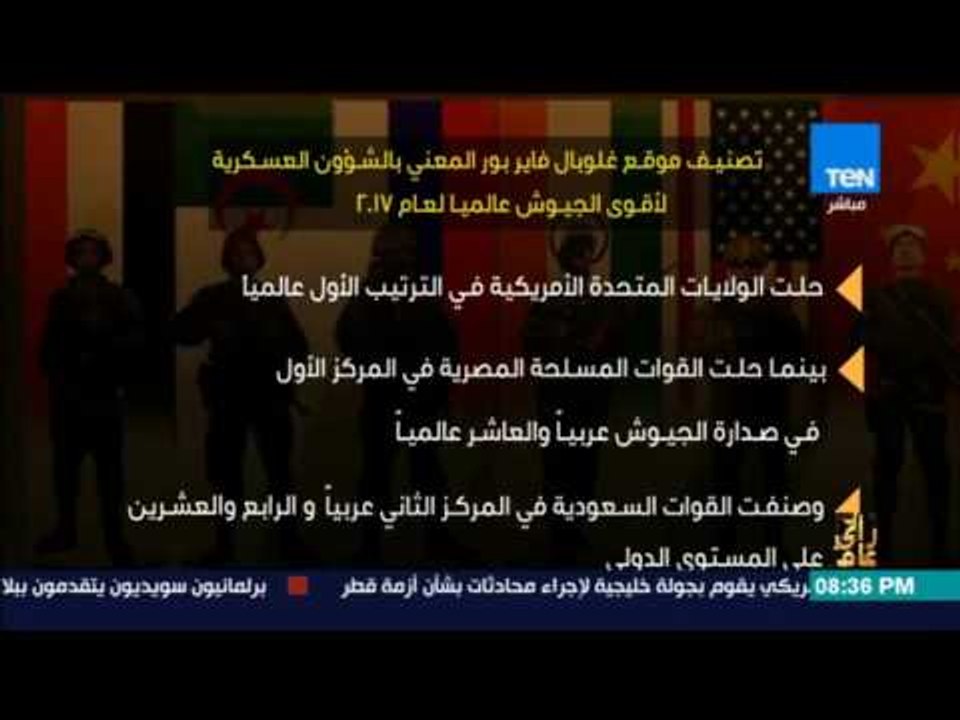 رأى عام - قائمة ترتيب اقوى الجيوش عالمياً لعام...