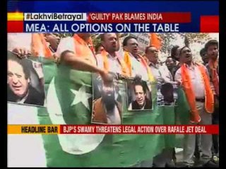 Shiv Sena protests against Lakhvi's release