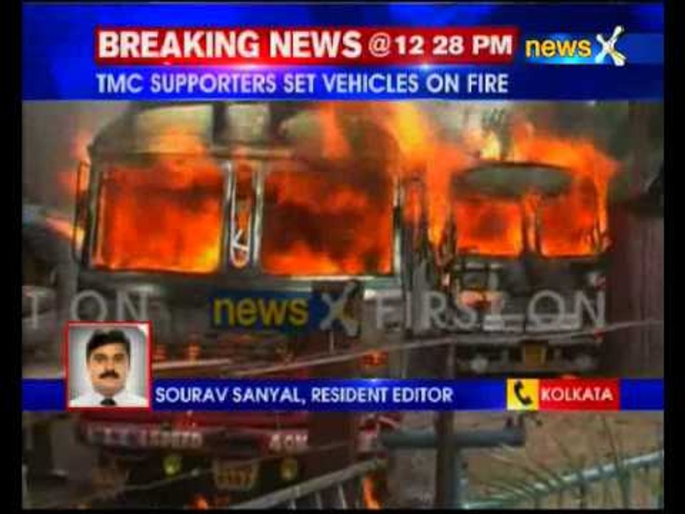 TMC supporters set vehicles on fire