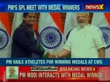 PM Narendra Modi interacts with medal winners of Commonwealth Games 2018 at Lok Sabha