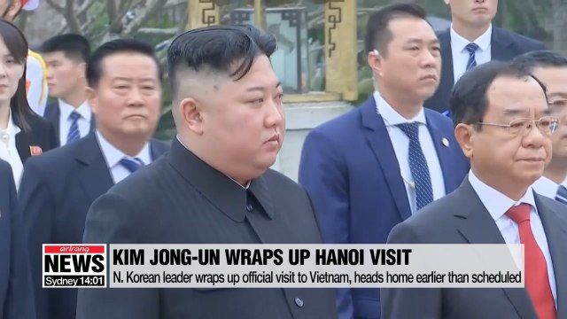 N. Korean leader wraps up official visit to Vietnam, heads home earlier than scheduled