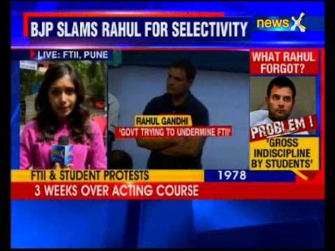 Rahul Gandhi visits FTII; says RSS promoting mediocrity