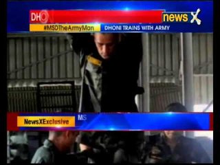 MS Dhoni undergoing training with Army’s elite Para Brigade