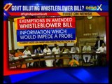 Centre tries to dilute bill on whistleblowers