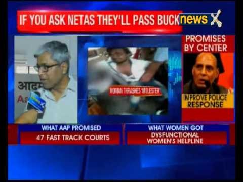 Woman thrashes alleged molester on Delhi bus