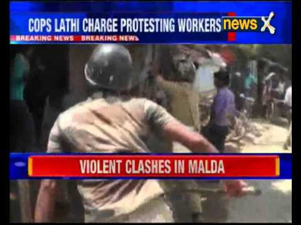 Civic police volunteers and cops clash in Malda, West Bengal
