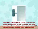 3X Magnified Premium Modern Wall Mounted Rectangular Vanity Makeup Mirror  Polished