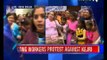 Congress women workers staged a protest against Delhi Chief Minister Arvind Kejriwal residence