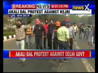 Akali Dal protest against Delhi CM Arvind Kejriwal