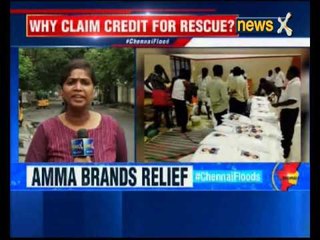Chennai Floods: Relief material branded with Amma's stricker