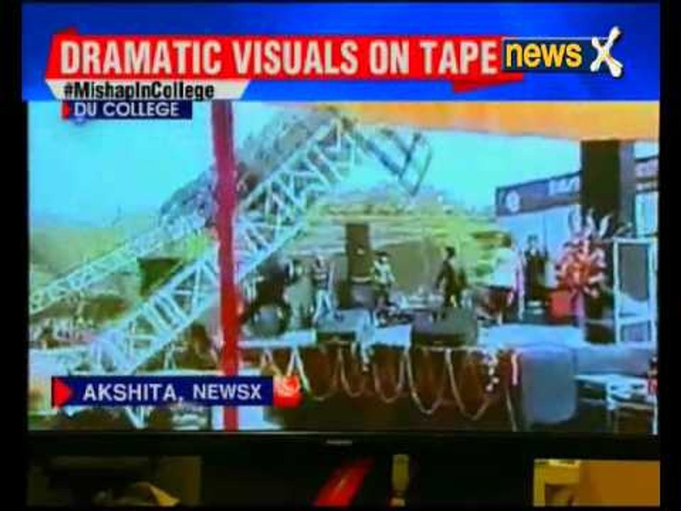 Dramatic visuals at DU College: Light stand fal...
