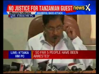 Karnataka home minister addresses press conference