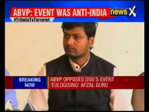 ABVP protest over Afzal Guru’s commemoration in JNU, students seek freedom of expression