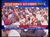 JNU students protest outside VC office