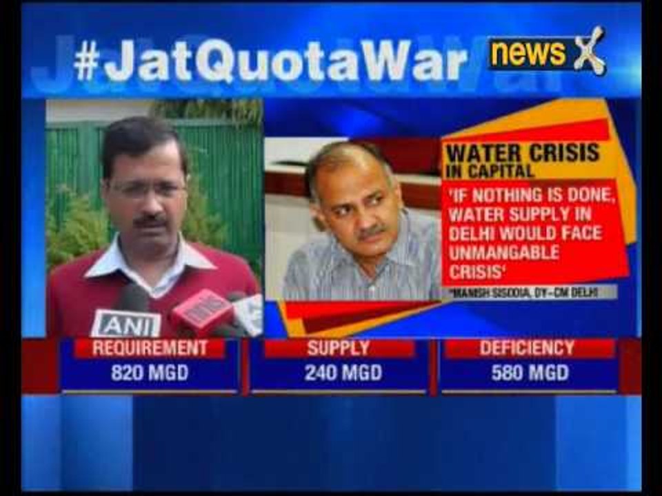 Jat Protest: Jat Quota fire dries up Delhi, AAP government orders water rationing