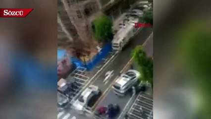 Balkonda yürekleri ağızlara getiren görüntü