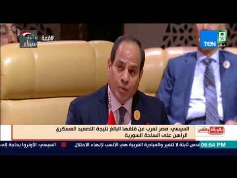 بالورقة والقلم - السيسي: مصر تعرب عن قلقها البالغ نتيجة التصعيد العسكري الراهن على الساحة السورية