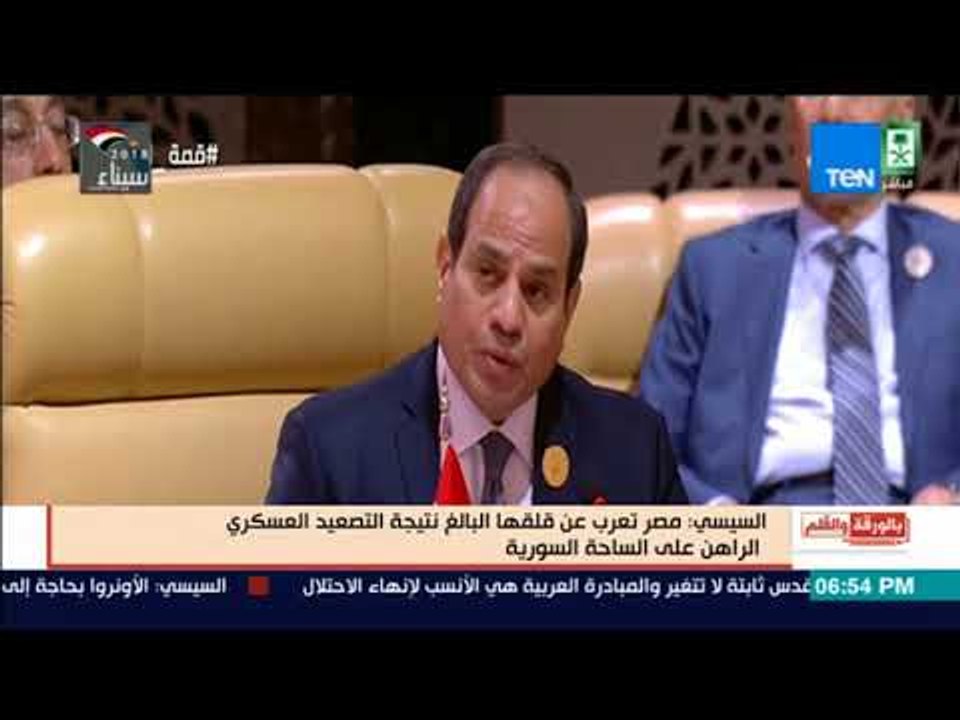بالورقة والقلم - السيسي:  مصر تعرب عن قلقها البالغ نتيجة التصعيد العسكري الراهن على الساحة السورية
