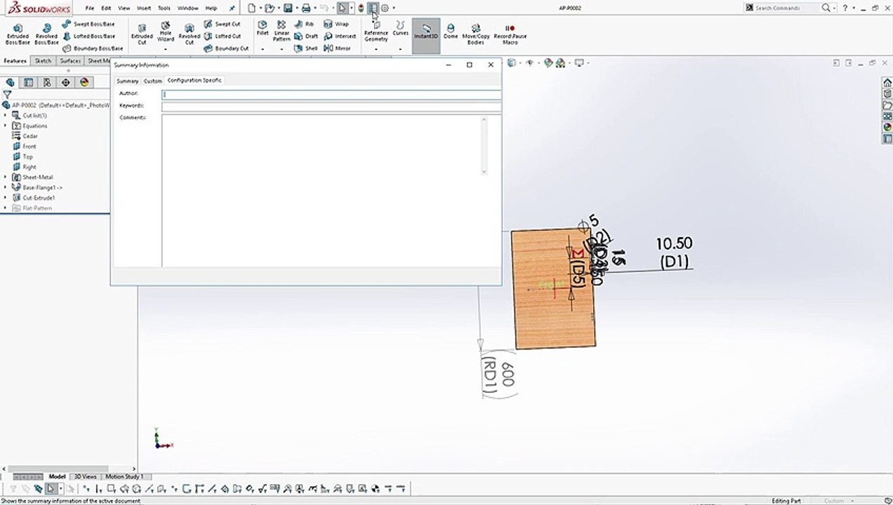 LCM - SOLIDWORKS FRANCAIS –  NOMENCLATURE (LISTE DE MATÉRIEL) (ÉQUATIONS, FILTRER, ENREGISTRER, ETC,)