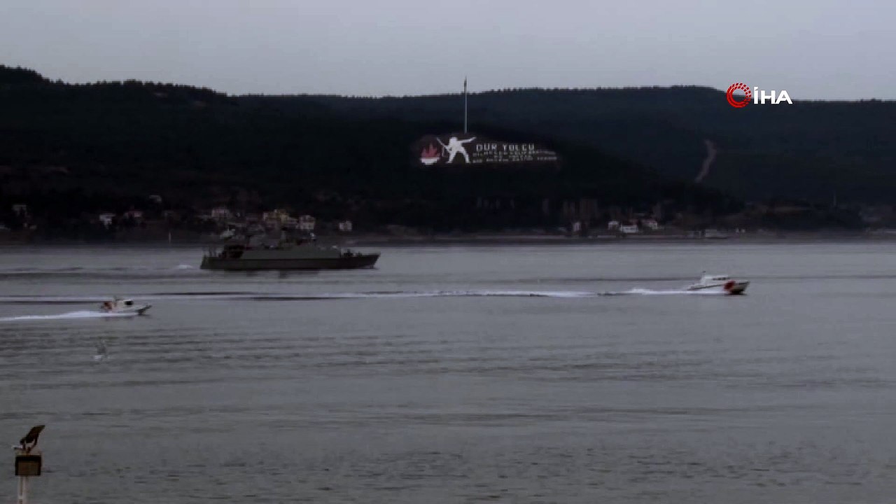 İspanya Mayın Arama Gemisi Çanakkale Boğazı'ndan geçti