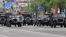 Ceremonial parade at Kiev main street - Khreshchatyc - dedicated to the 65th Anniversary of victory in Great Patriotic War (World War II). Parade of victory. Ukraine Kiev