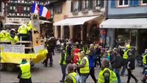 Les gilets jaunes au centre-ville de Colmar