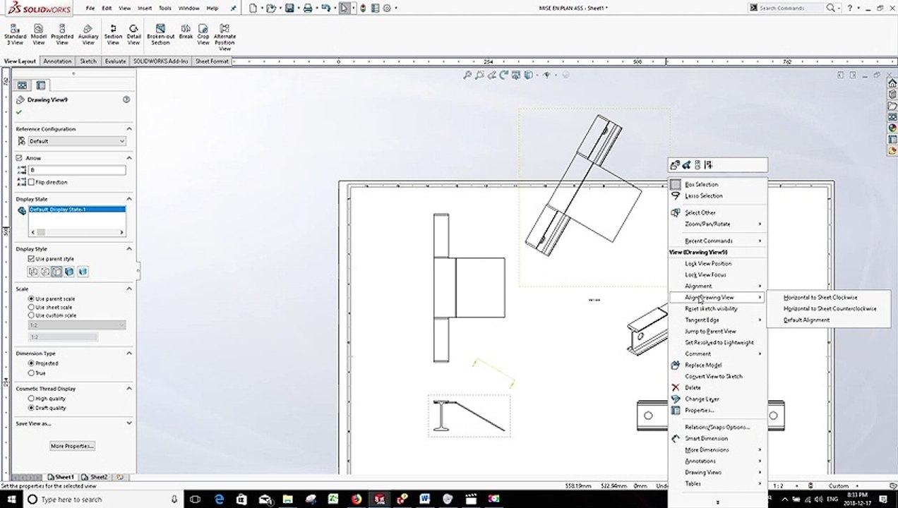 LCM - SOLIDWORKS FRANCAIS – LA MISE EN PLAN PARTIE 3
