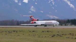 Rare Catch! Tu-154 Samara Airlines Take off at LOWS-Salzburg Airport (1080/50P) 12.01.2008