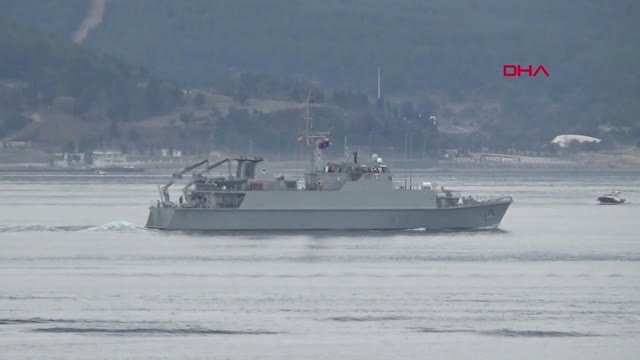 Çanakkale İspanya Mayın Avcı Gemisi Çanakkale Boğazı'ndan Geçti