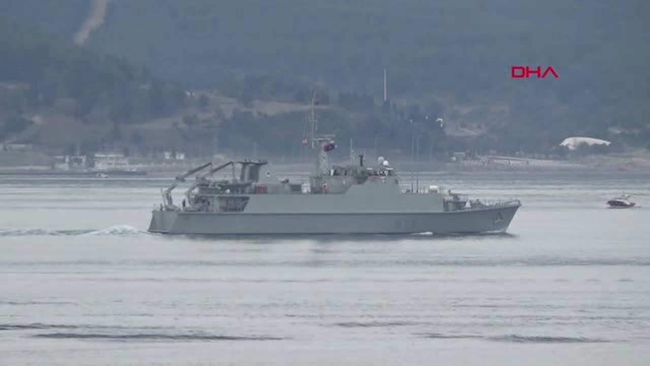 Çanakkale İspanya Mayın Avcı Gemisi Çanakkale Boğazı'ndan Geçti